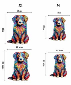 Alternative view of Australian Shepherd Dog Wooden Jigsaw Puzzle – Unique Shaped Pieces for Adults