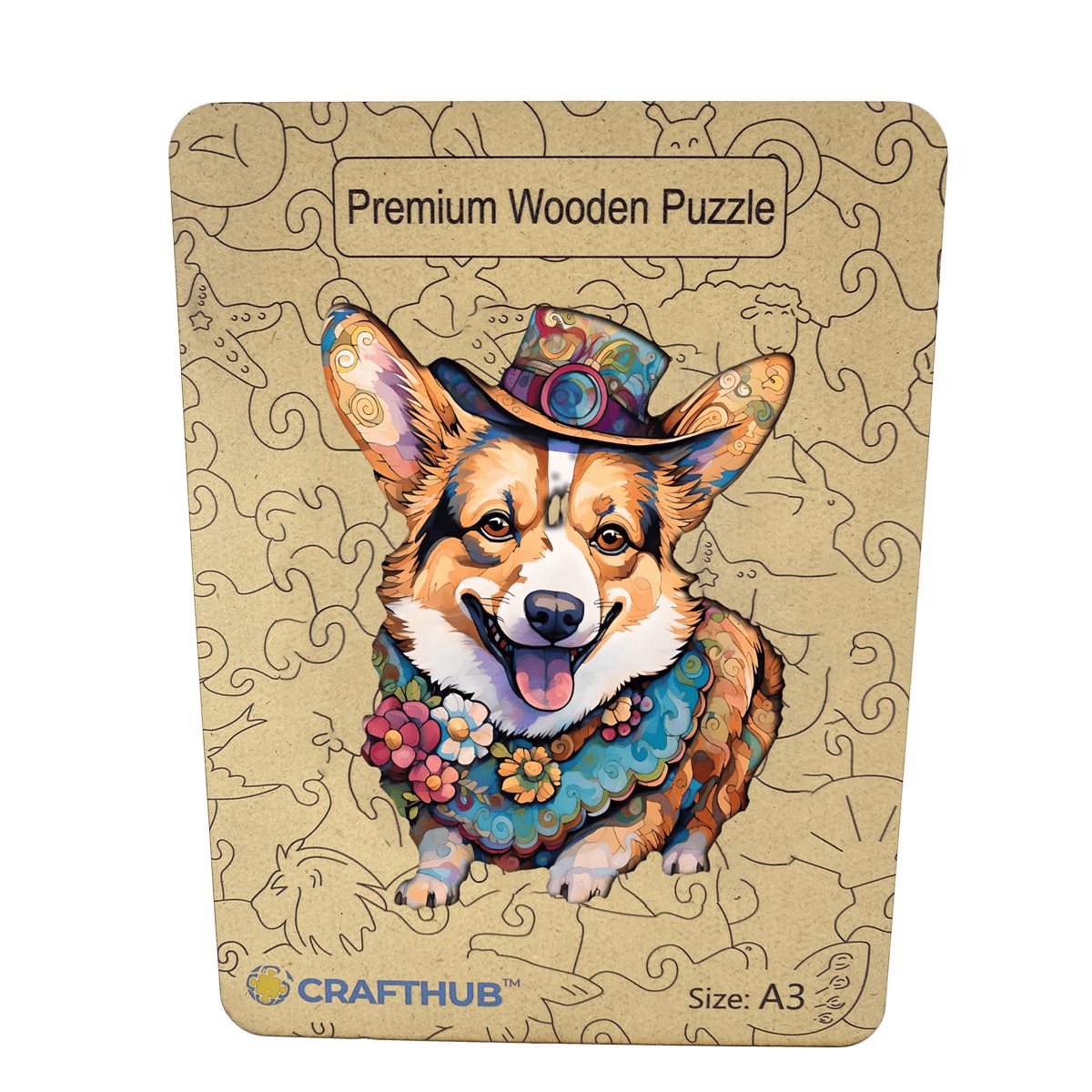 Corgi Dog Wooden Jigsaw Puzzle – Unique Shaped Pieces for Adults - Image 4