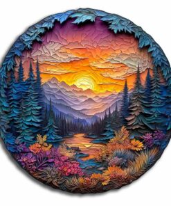 Charming Forest Wooden Jigsaw Puzzle – Unique Shaped Pieces for Adults