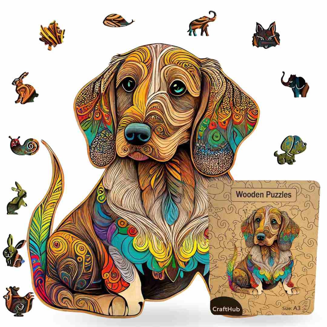 Dachshund (Sausage Dog) Wooden Jigsaw Puzzle – Unique Shaped Pieces for Adults - Image 4