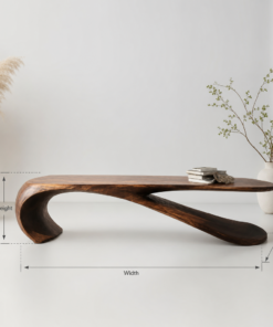 Alternative view of Handcrafted Sculptural Wood Bench