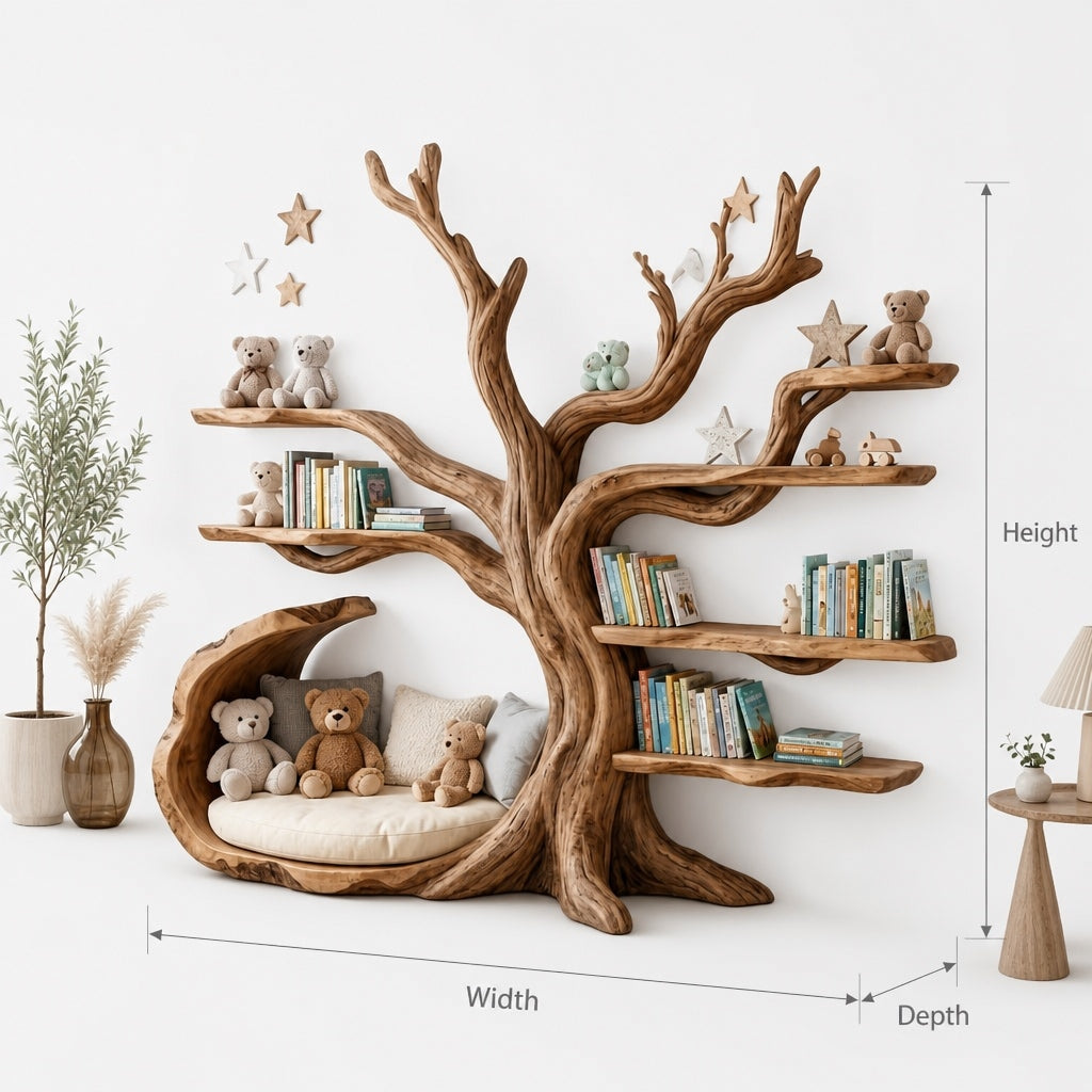 Handcrafted Solid Wood Nursery Decor & Kids' Library - Image 2