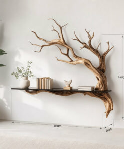 Alternative view of Handcrafted Wooden Tree Wall Shelf