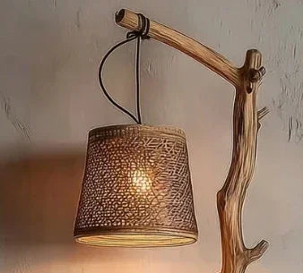 Rustic Driftwood Floor Lamp With Shelves - Image 5