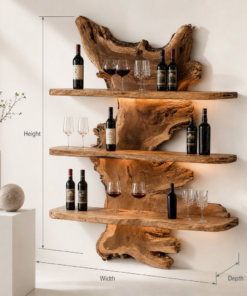 Alternative view of Live Edge Wood Bar Shelf