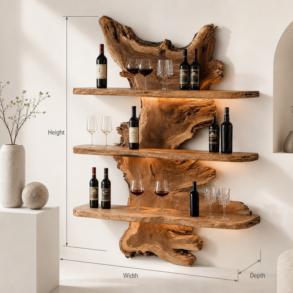 Live Edge Wood Bar Shelf - Image 2