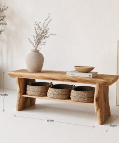 Alternative view of Live Edge Wooden Entryway Bench