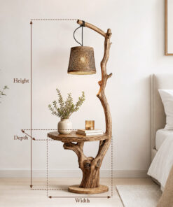 Alternative view of Rustic Driftwood Floor Lamp With Shelves