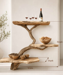 Alternative view of Rustic Driftwood Tree Branch Floating Shelf