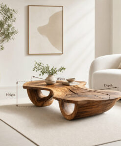 Alternative view of Rustic Reclaimed Wood Coffee Table With Shelf