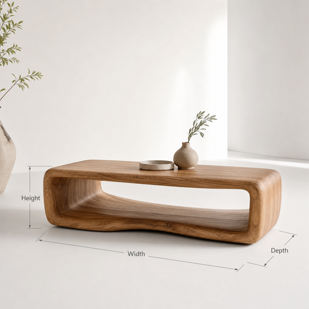 Rustic Wooden Coffee Table - Image 2