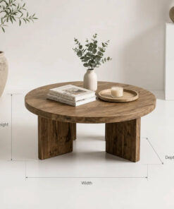 Alternative view of Sculptural Round Solid Wood Coffee Table
