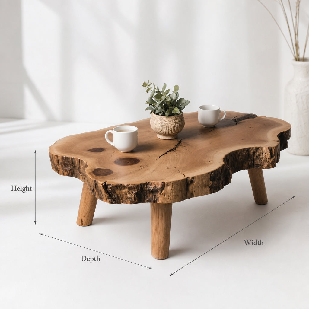 Sculptural Solid Wood Coffee Table - Image 2