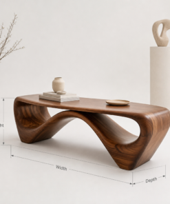 Alternative view of Solid Walnut Sculptural Bench