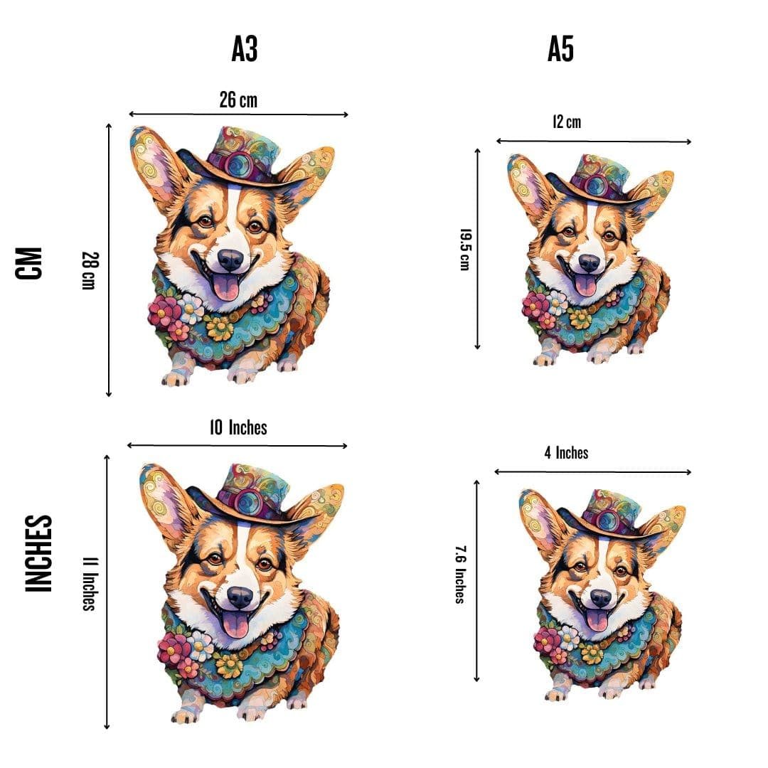 Corgi Dog Wooden Jigsaw Puzzle – Unique Shaped Pieces for Adults - Image 3