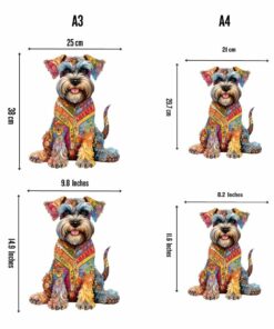 Alternative view of Schnauzer Dog Wooden Jigsaw Puzzle – Unique Shaped Pieces for Adults
