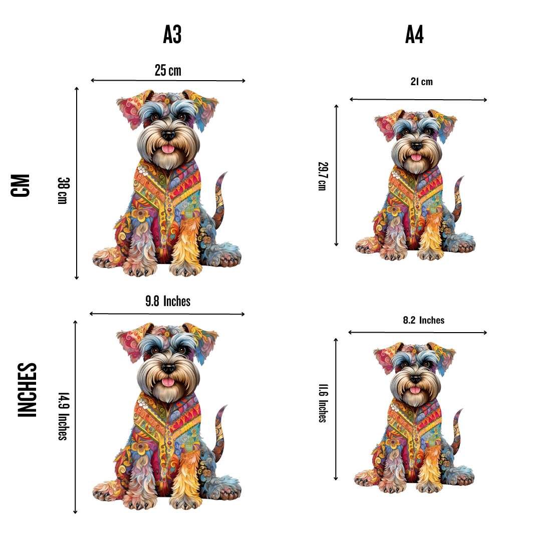Schnauzer Dog Wooden Jigsaw Puzzle – Unique Shaped Pieces for Adults - Image 2