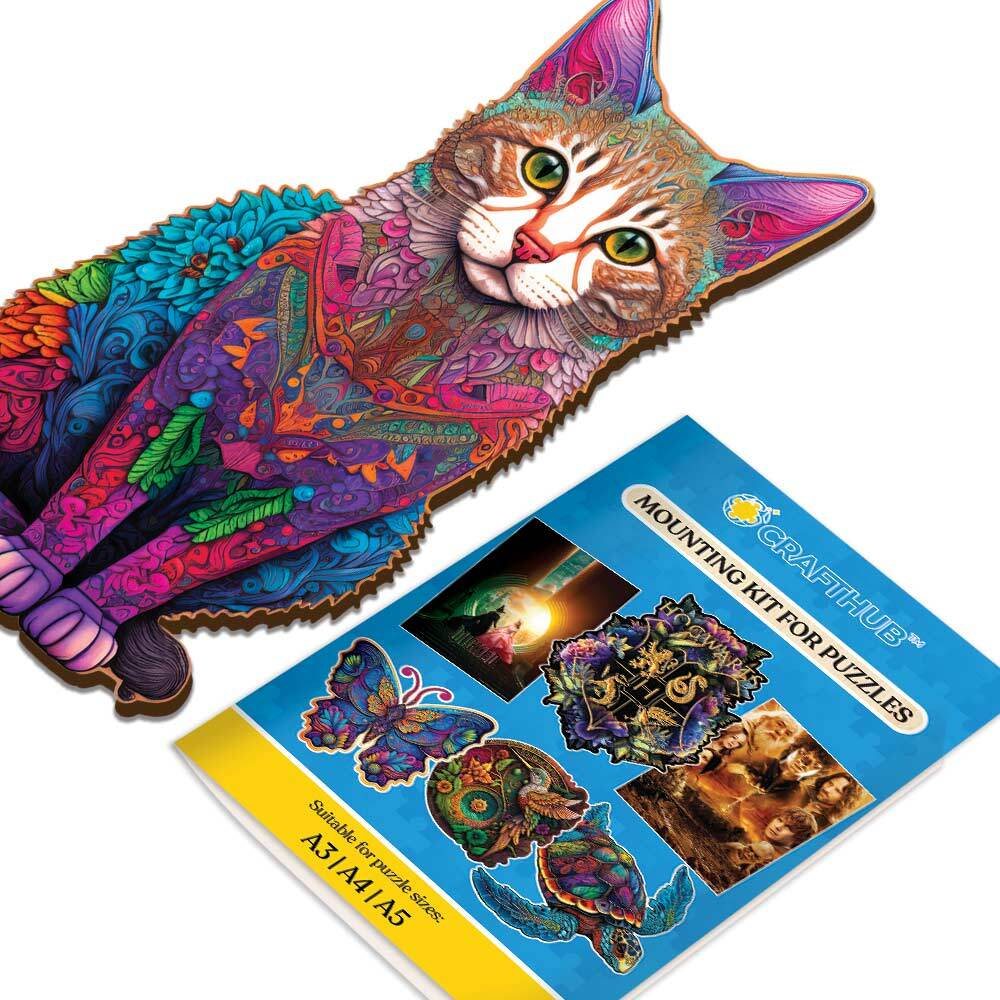 Cat Wooden Jigsaw Puzzle – Unique Shaped Pieces for Adults - Image 5