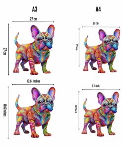 Alternative view of French Bulldog (Frenchie) Wooden Jigsaw Puzzle – Unique Shaped Pieces for Adults