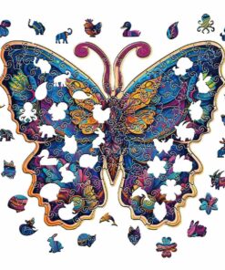 Alternative view of Galaxy Butterfly Wooden Jigsaw Puzzle – Unique Shaped Pieces for Adults