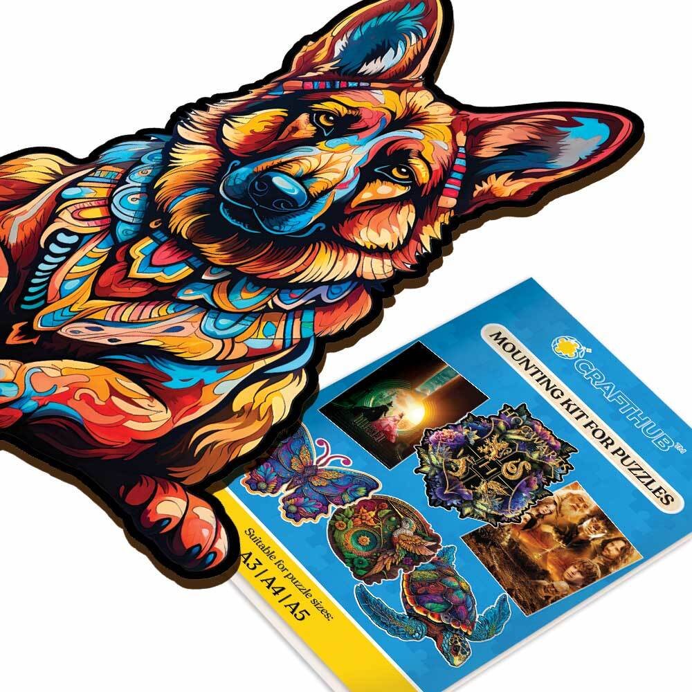 German Shepherd Dog Wooden Jigsaw Puzzle – Unique Shaped Pieces for Adults - Image 3