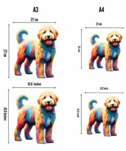 Alternative view of Goldendoodle Dog Wooden Jigsaw Puzzle – Unique Shaped Pieces for Adults