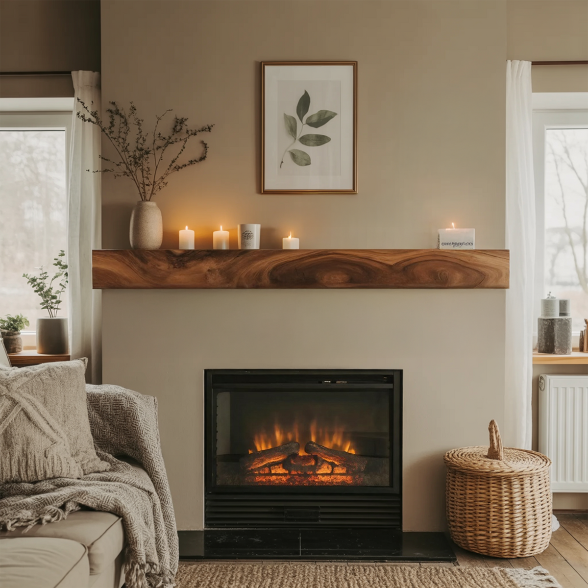 Rustic Floating Mantel Shelf For Fireplace Living Room Wall - Image 6
