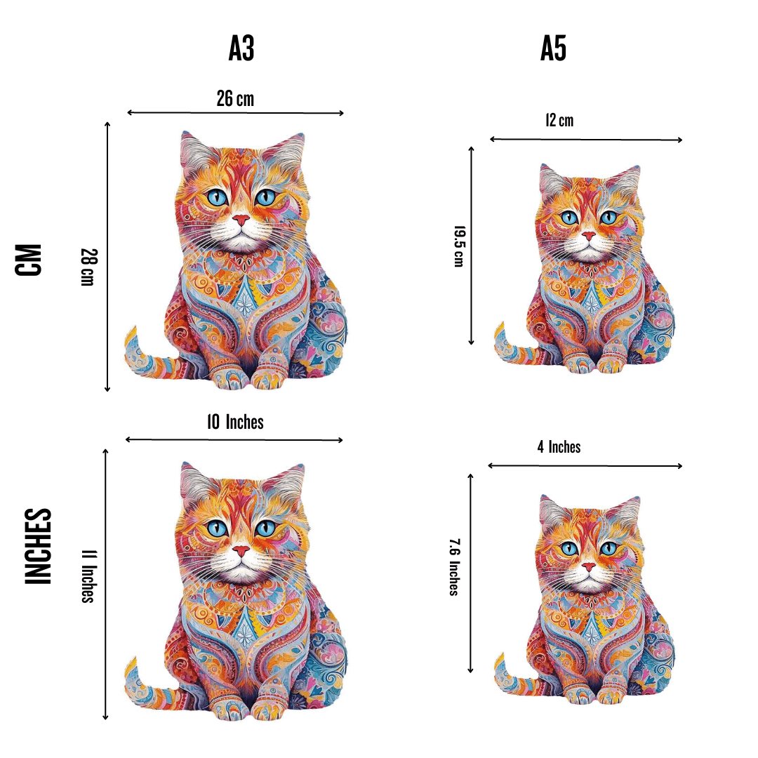 Scottish Cat Wooden Jigsaw Puzzle – Unique Shaped Pieces for Adults - Image 3