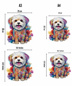 Alternative view of Maltese Dog Wooden Jigsaw Puzzle – Unique Shaped Pieces for Adults