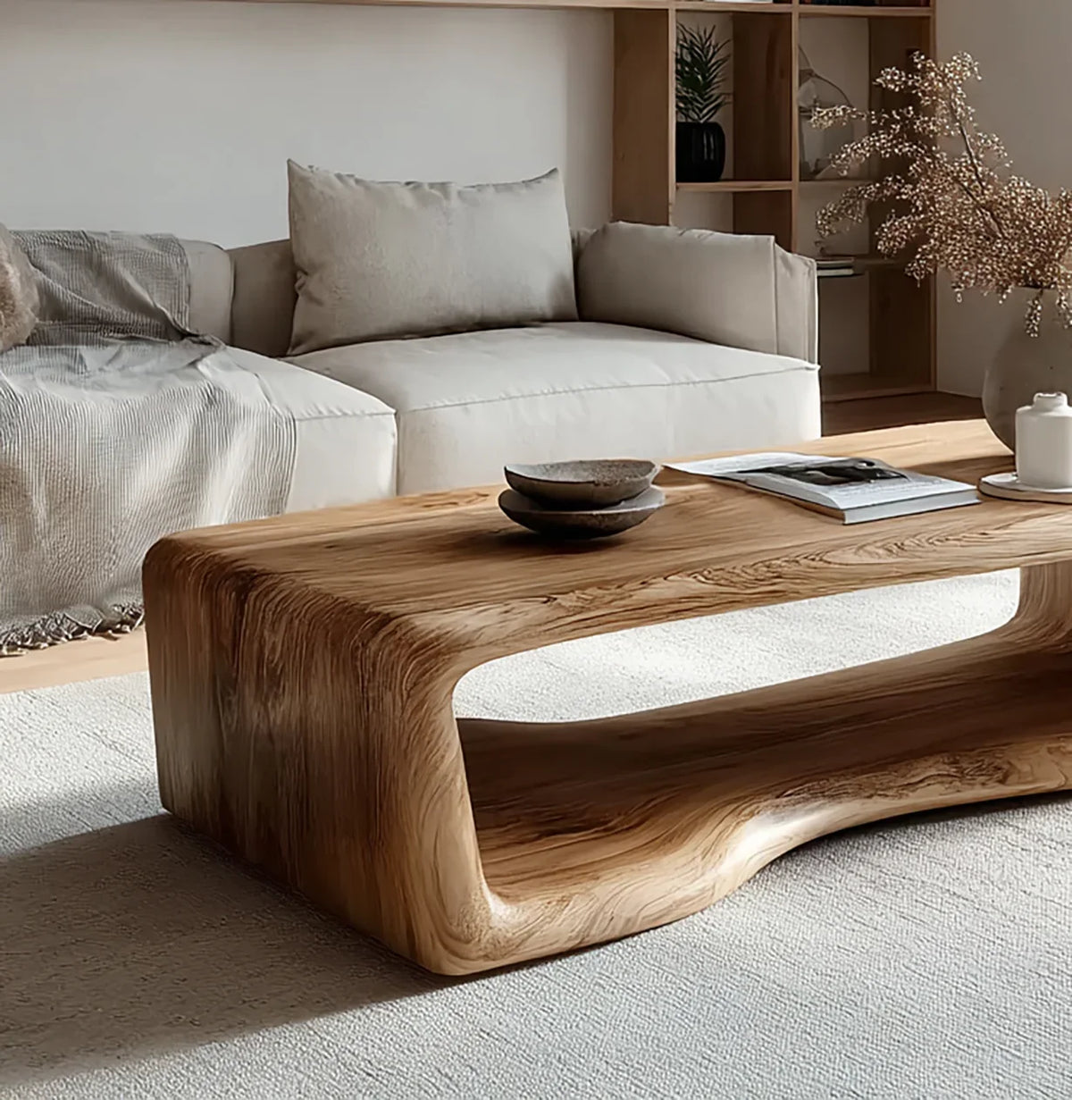 Rustic Wooden Coffee Table - Image 3