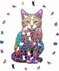 Alternative view of Cat Wooden Jigsaw Puzzle – Unique Shaped Pieces for Adults