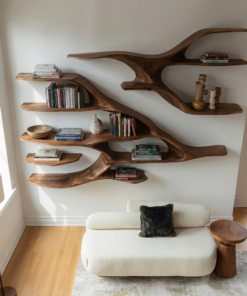 Alternative view of Contemporary Wooden Wall Shelf For Living Room Decor