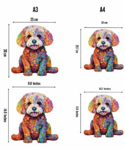 Alternative view of Bichon Frisé Dog Wooden Jigsaw Puzzle – Unique Shaped Pieces for Adults