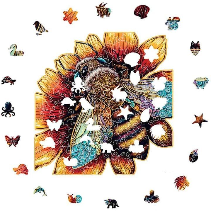 Bee Wooden Jigsaw Puzzle – Unique Shaped Pieces for Adults - Image 3