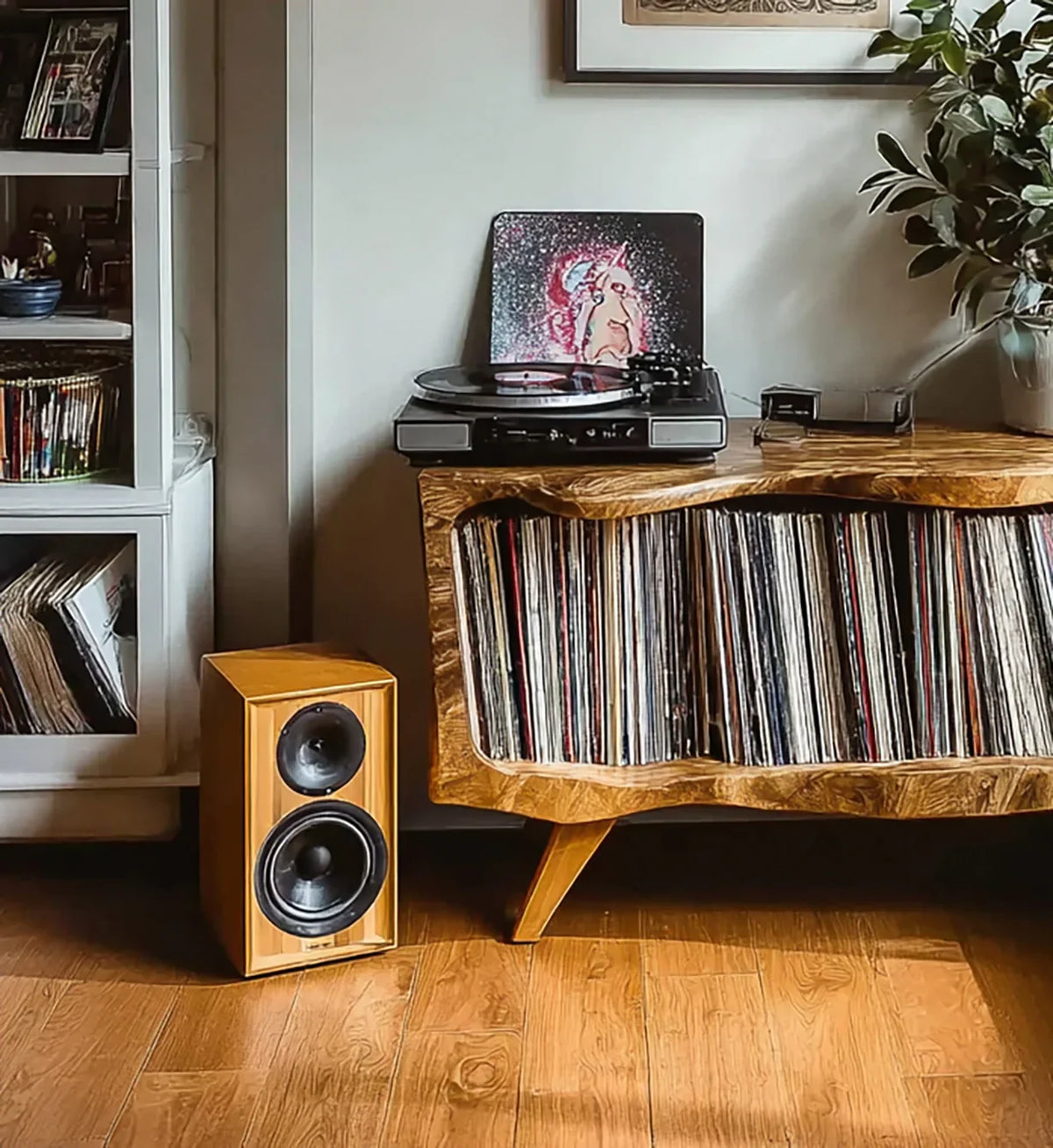 Handcrafted Wooden Record Player Stand - Image 3