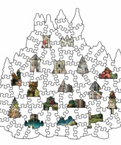 Alternative view of Fairytale Castle Wooden Jigsaw Puzzle – Unique Shaped Pieces for Adults