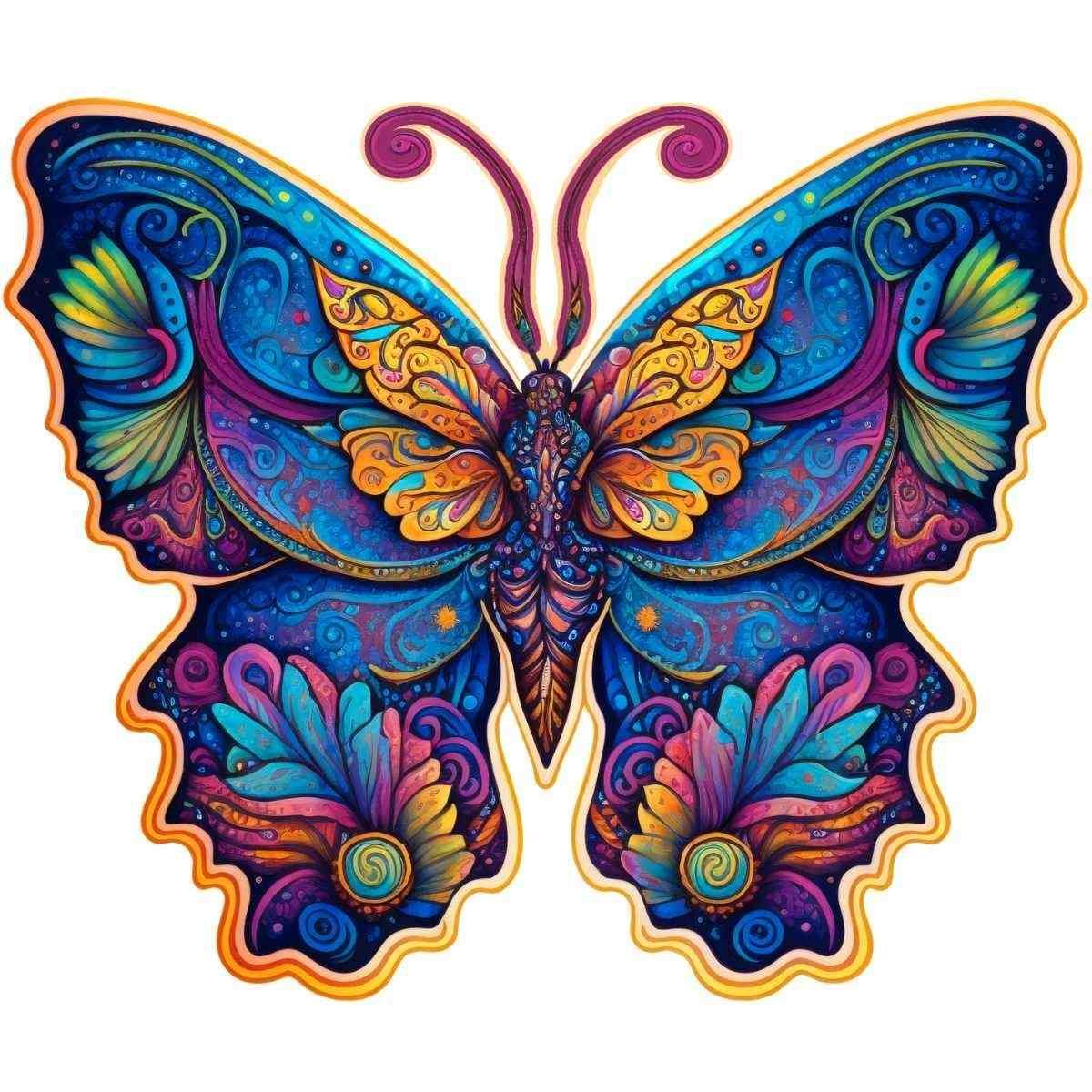 Galaxy Butterfly Wooden Jigsaw Puzzle – Unique Shaped Pieces for Adults