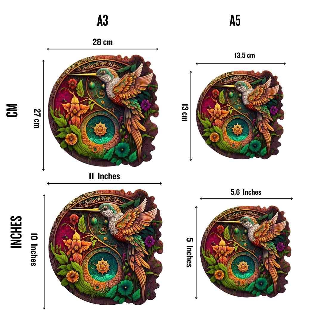 Nectar Quest Hummingbird Wooden Jigsaw Puzzle – Unique Shaped Pieces for Adults - Image 3