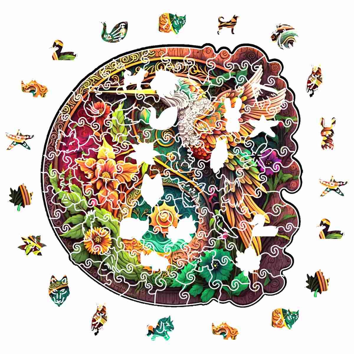 Nectar Quest Hummingbird Wooden Jigsaw Puzzle – Unique Shaped Pieces for Adults - Image 2