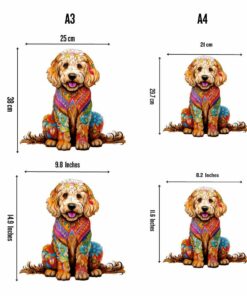 Alternative view of Golden Doodle Dog Wooden Jigsaw Puzzle – Unique Shaped Pieces for Adults