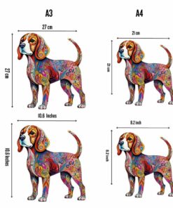 Alternative view of Beagle Dog Wooden Jigsaw Puzzle – Unique Shaped Pieces for Adults