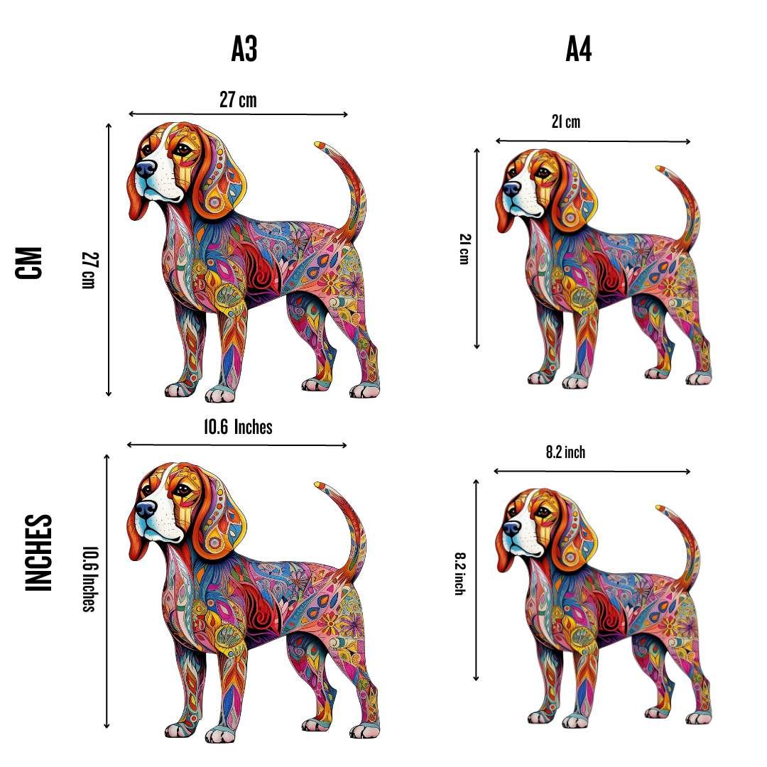 Beagle Dog Wooden Jigsaw Puzzle – Unique Shaped Pieces for Adults - Image 2