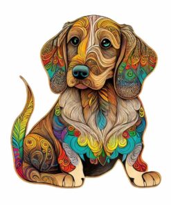 Dachshund (Sausage Dog) Wooden Jigsaw Puzzle – Unique Shaped Pieces for Adults