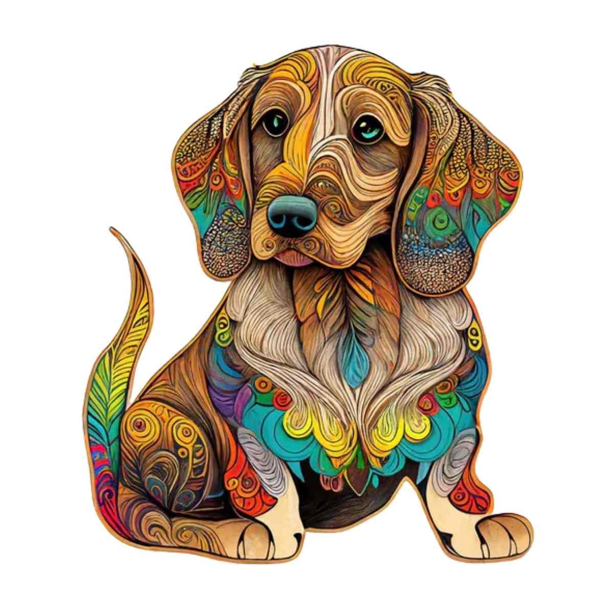 Dachshund (Sausage Dog) Wooden Jigsaw Puzzle – Unique Shaped Pieces for Adults