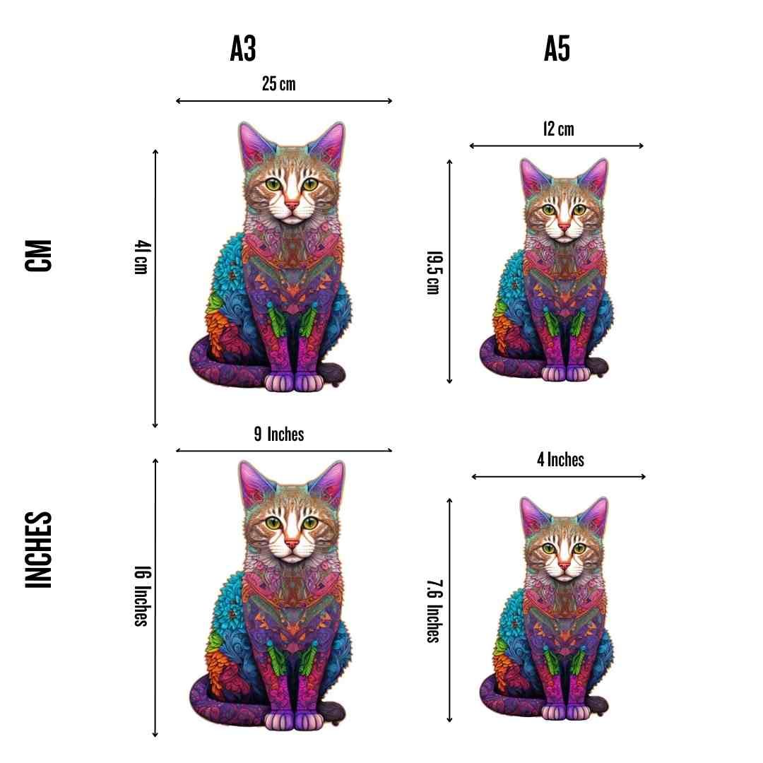 Cat Wooden Jigsaw Puzzle – Unique Shaped Pieces for Adults - Image 3