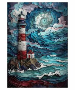 Lighthouse Wooden Jigsaw Puzzle – Unique Shaped Pieces for Adults