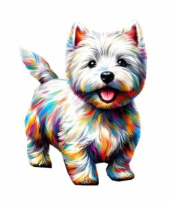 West Highland White Terrier Dog (Westie) Wooden Jigsaw Puzzle – Unique Shaped Pieces for Adults