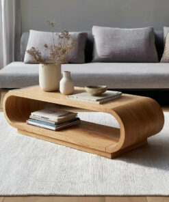 Modern Curved Wood Coffee Table
