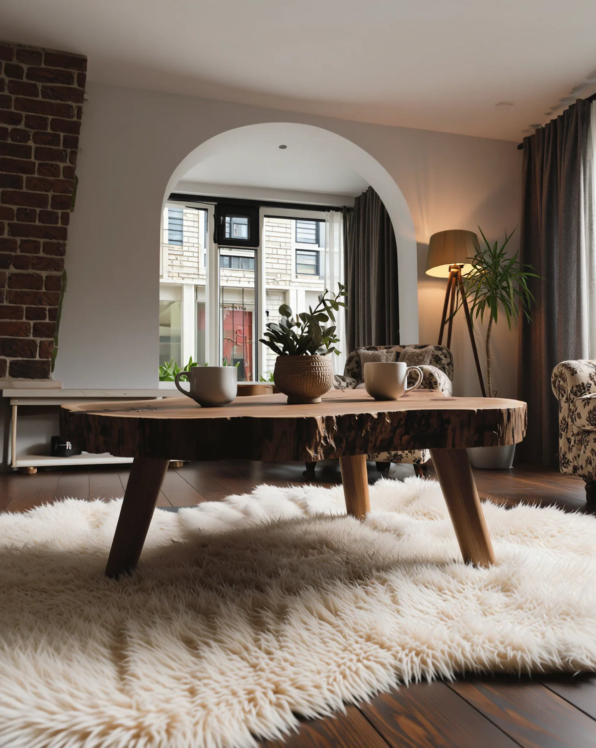 Sculptural Solid Wood Coffee Table - Image 4