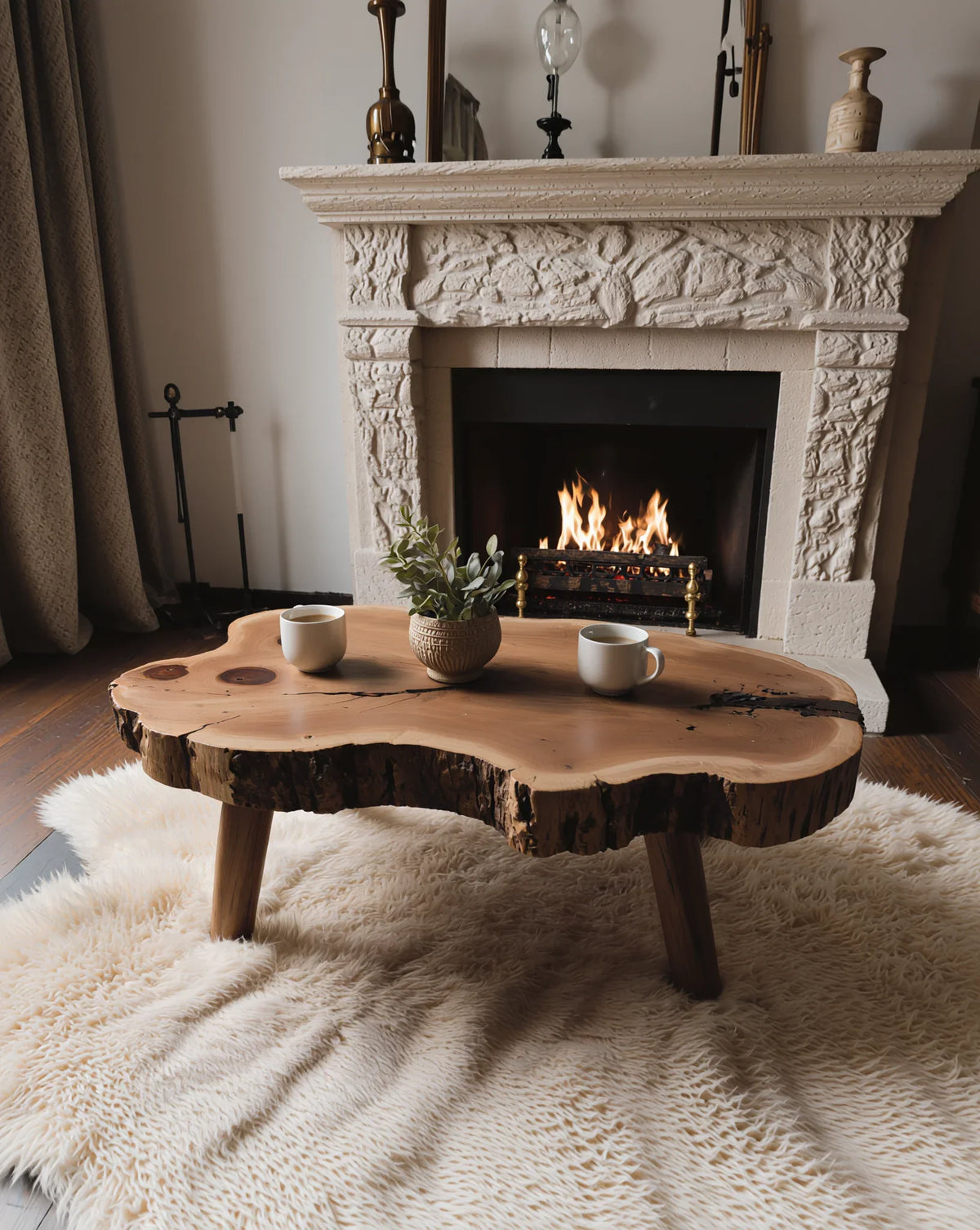 Sculptural Solid Wood Coffee Table - Image 8